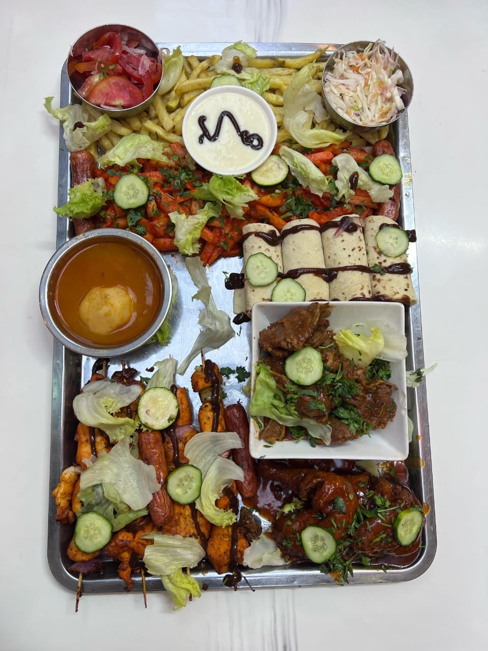 Delicious barbecue platter
